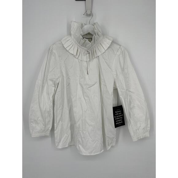 TUCKERNUCK White Ruffle Neck Bouvier Blouse NWT Size Medium - Picture 9 of 10